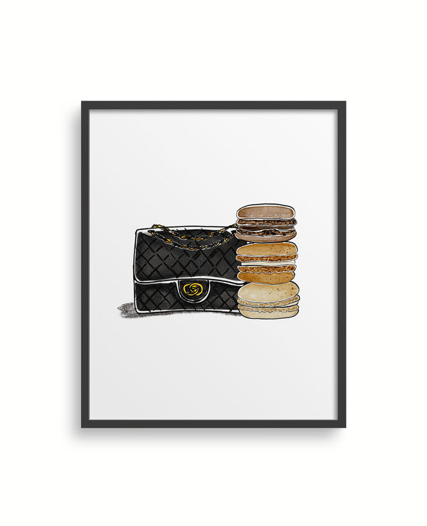 Bag and Macaron Art Print