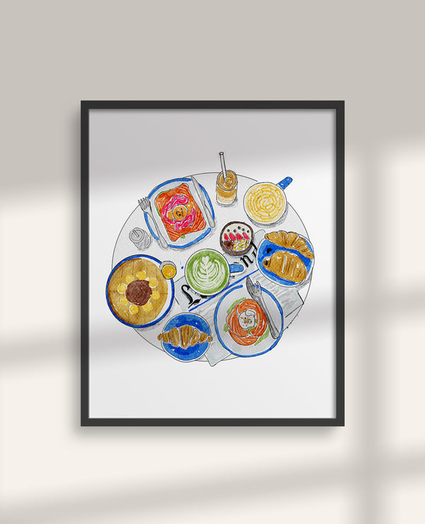 Blue Brunch Art Print