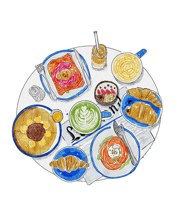 Blue Brunch Art Print