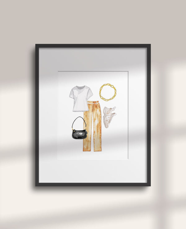Gold Outfit Art Print