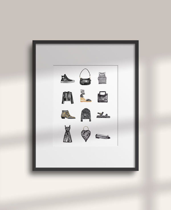 Fashion Monochrome Art Print