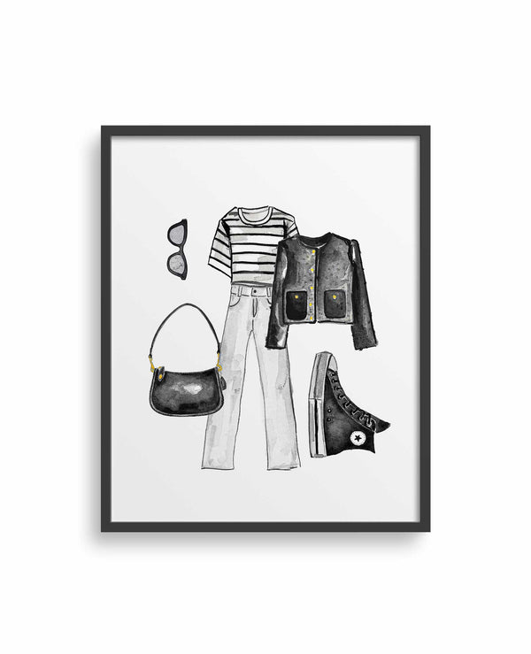 All Black Outfit Print