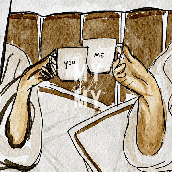 You + Me Coffee Art Print