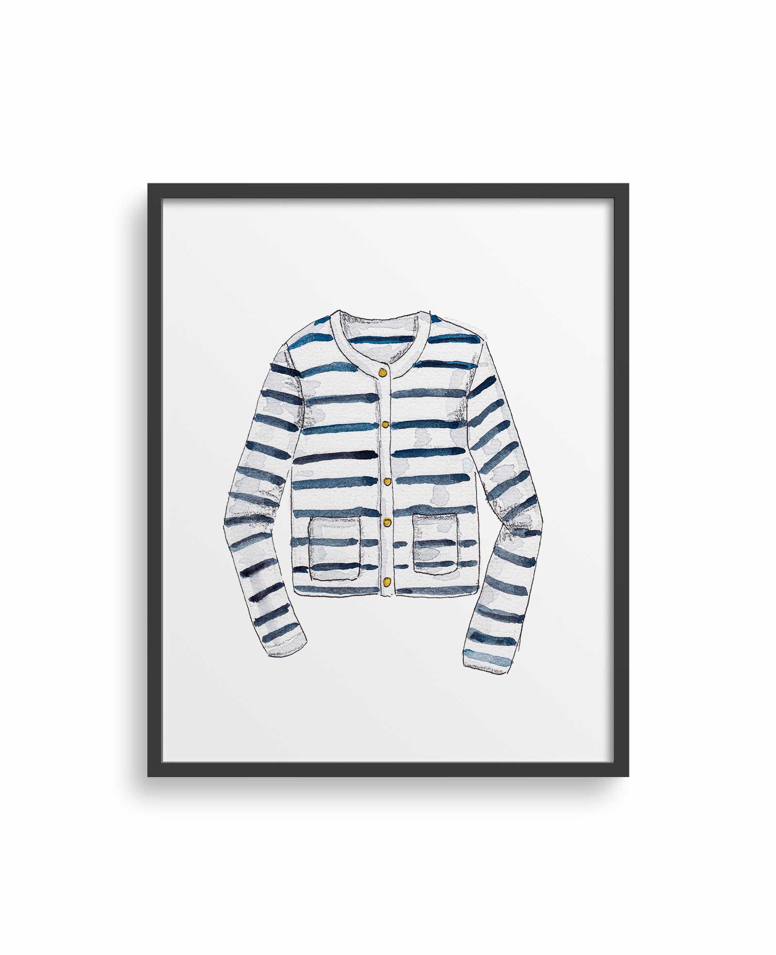 Blue Stripe Jacket Print