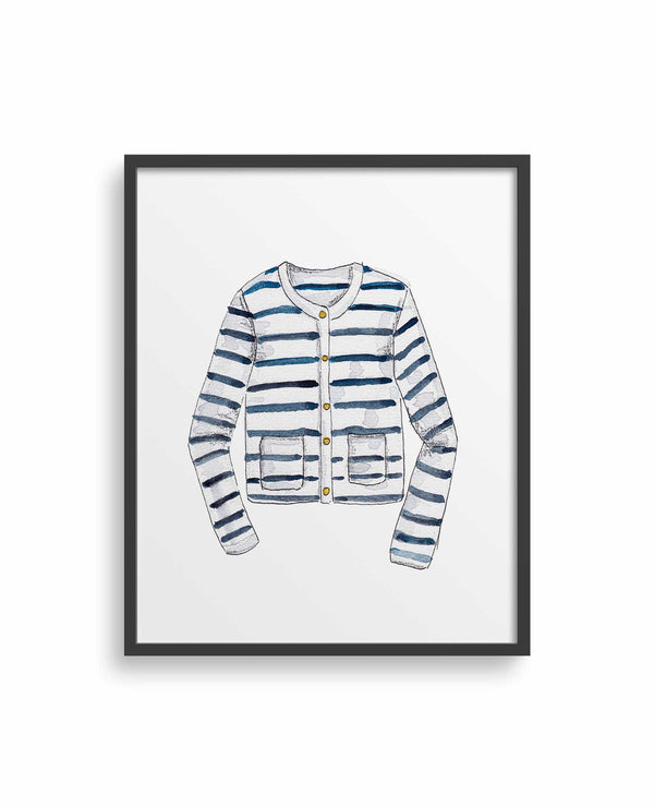 Blue Stripe Jacket Art Print